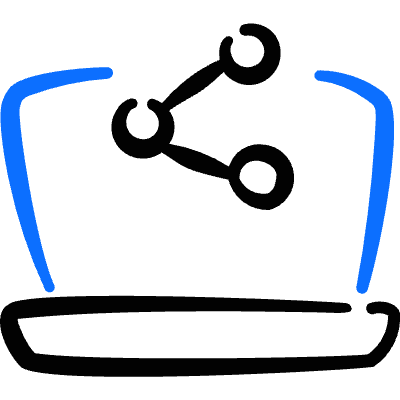 Laptop Action Share Icon from Freehand Duotone Set