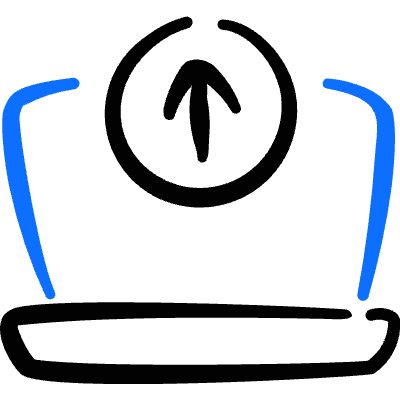 Laptop Action Upload Icon from Freehand Duotone Set