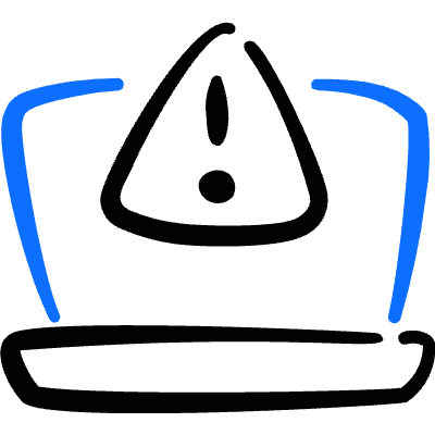 Laptop Action Warning Icon from Freehand Duotone Set