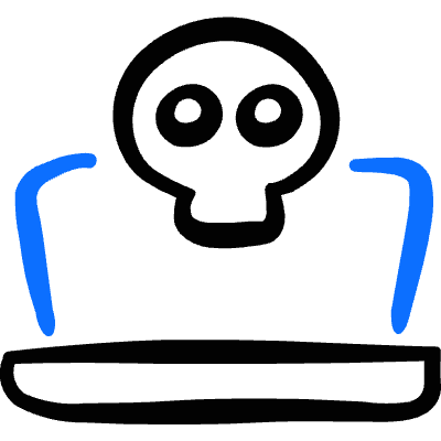 Laptop Computer Virus Icon from Freehand Duotone Set