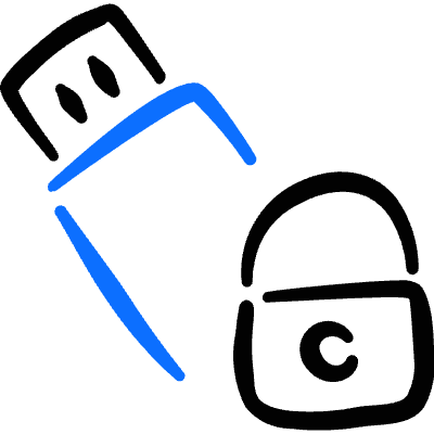 Memory Flash Drive Lock Icon from Freehand Duotone Set