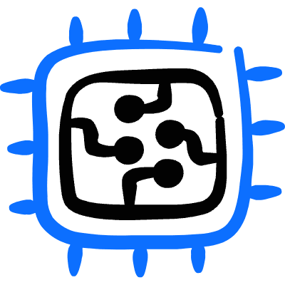 Microprocessor Computer Chip Icon from Freehand Duotone Set