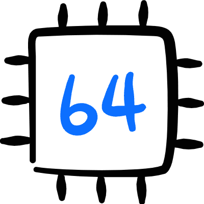 Microprocessor Computer Chip 64 Bit Icon from Freehand Duotone Set