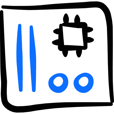 Microprocessor Computer Chip Motherboard Icon from Freehand Duotone Set