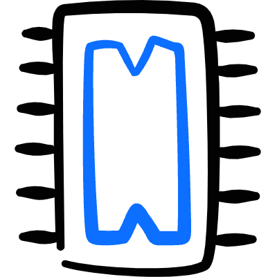 Microprocessor Computer Chip Processor Icon from Freehand Duotone Set