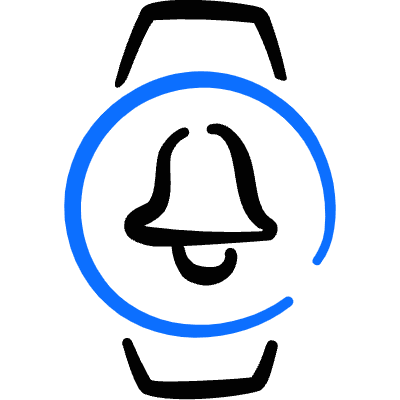 Smart Watch Circle Bell Icon from Freehand Duotone Set