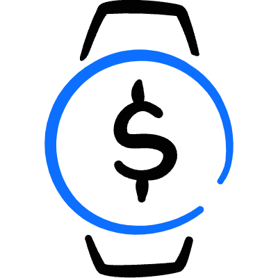 Smart Watch Circle Cash Icon from Freehand Duotone Set
