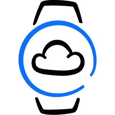 Smart Watch Circle Cloud Icon from Freehand Duotone Set
