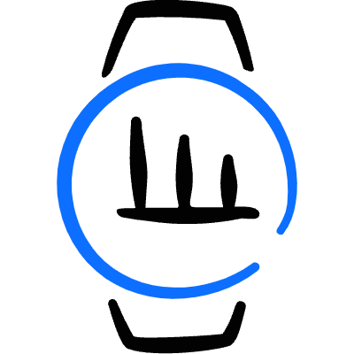 Smart Watch Circle Graph Icon from Freehand Duotone Set