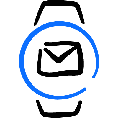 Smart Watch Circle Mail Icon from Freehand Duotone Set