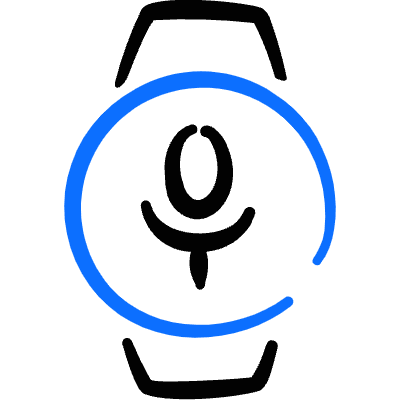 Smart Watch Circle Microphone Icon from Freehand Duotone Set