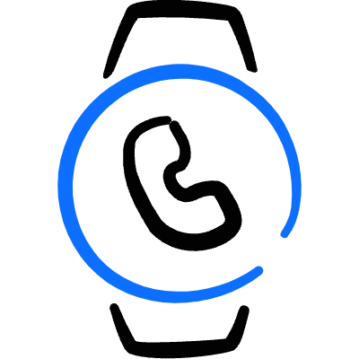 Smart Watch Circle Missed Call Icon from Freehand Duotone Set