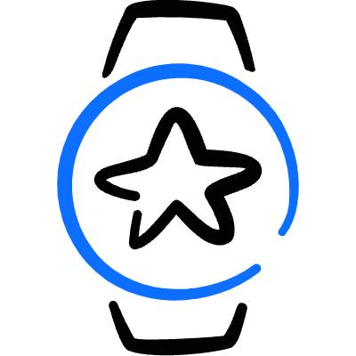 Smart Watch Circle Star Icon from Freehand Duotone Set