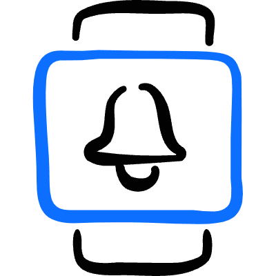 Smart Watch Square Bell Icon from Freehand Duotone Set