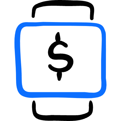Smart Watch Square Cash Icon from Freehand Duotone Set