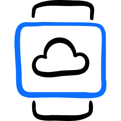 Smart Watch Square Cloud Icon from Freehand Duotone Set