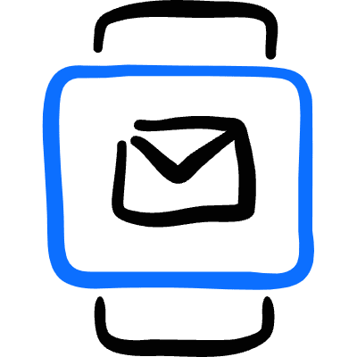Smart Watch Square Email Icon from Freehand Duotone Set