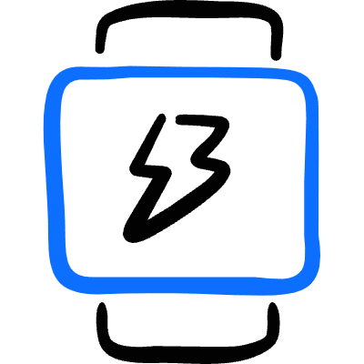 Smart Watch Square Flash Icon from Freehand Duotone Set