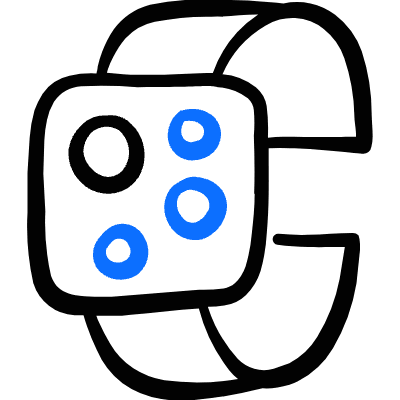 Smart Watch Square Google Assistant Icon from Freehand Duotone Set