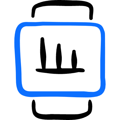 Smart Watch Square Graph Icon from Freehand Duotone Set