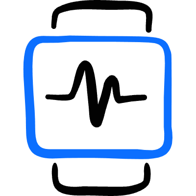 Smart Watch Square Graph Line Icon from Freehand Duotone Set