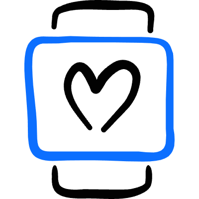 Smart Watch Square Heart Icon from Freehand Duotone Set