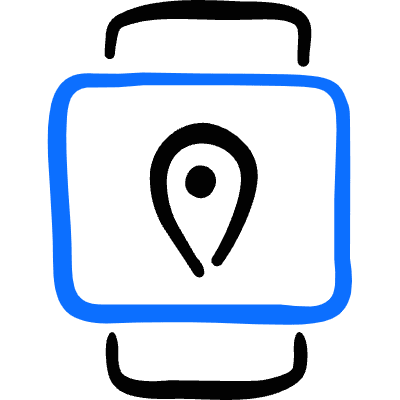 Smart Watch Square Location Icon from Freehand Duotone Set