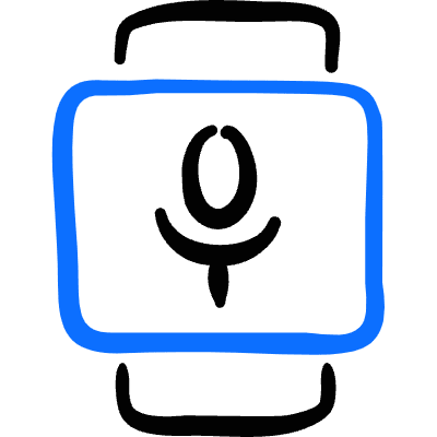 Smart Watch Square Microphone Icon from Freehand Duotone Set