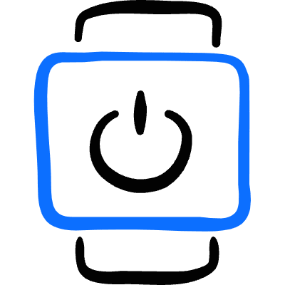 Smart Watch Square Power Icon from Freehand Duotone Set