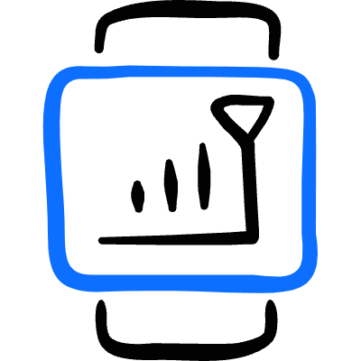 Smart Watch Square Signal Icon from Freehand Duotone Set