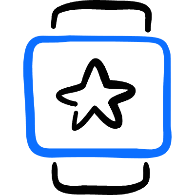 Smart Watch Square Star Icon from Freehand Duotone Set