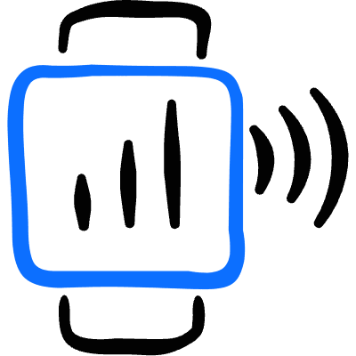 Smart Watch Square Statistic Wifi Icon from Freehand Duotone Set