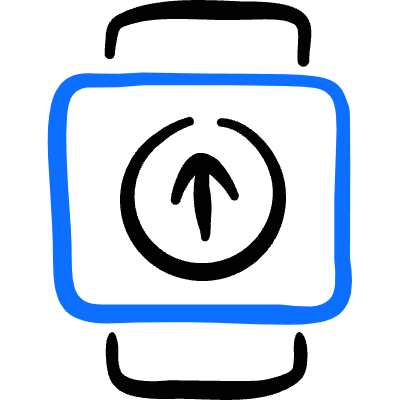 Smart Watch Square Upload Icon from Freehand Duotone Set