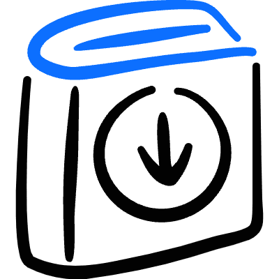 Book Download Icon from Freehand Duotone Set