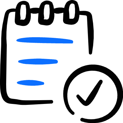 Notes Check Icon from Freehand Duotone Set