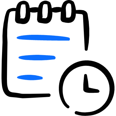 Notes Clock Icon from Freehand Duotone Set