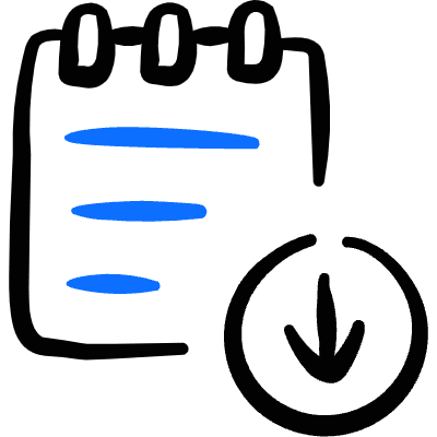 Notes Download Icon from Freehand Duotone Set