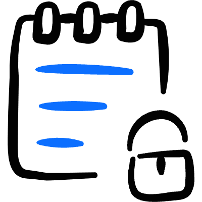 Notes Lock Icon from Freehand Duotone Set
