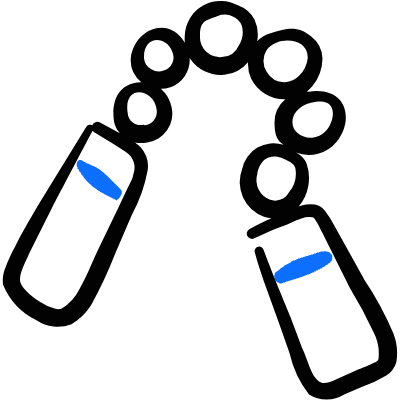 Antique Nunchucks Icon from Freehand Duotone Set