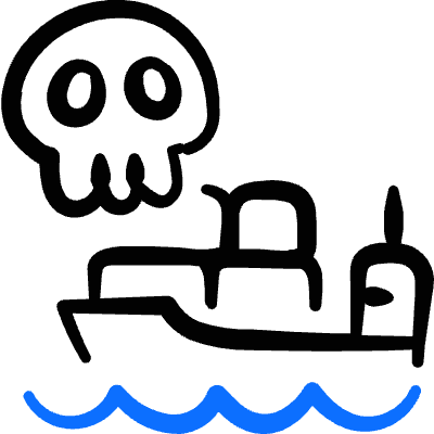 Illegal Logistic Container Ship Icon from Freehand Duotone Set