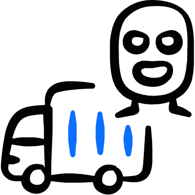 Illegal Logistic Truck Thief Icon from Freehand Duotone Set