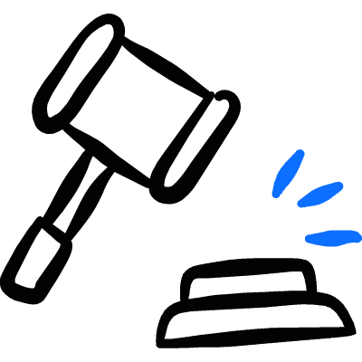 Legal Hammer Icon from Freehand Duotone Set