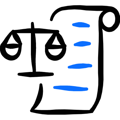 Legal Scale Document Icon from Freehand Duotone Set