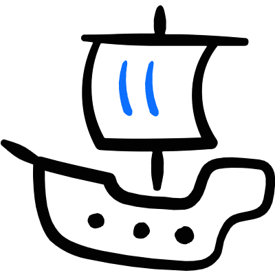 Piracy Ship 1 Icon from Freehand Duotone Set