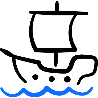 Piracy Ship Icon from Freehand Duotone Set