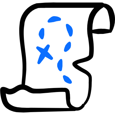 Piracy Treasure Map Icon from Freehand Duotone Set