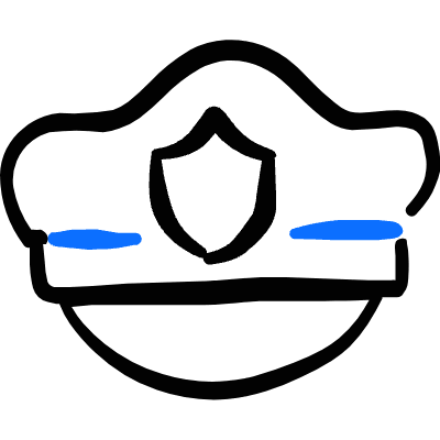 Police Hat Icon from Freehand Duotone Set