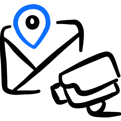 Surveillance Camera Location Icon from Freehand Duotone Set