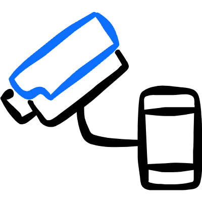 Surveillance Camera Smartphone Icon from Freehand Duotone Set