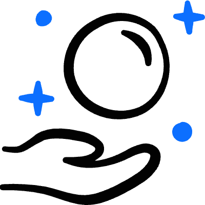 Fortune Telling Hand Orb Icon from Freehand Duotone Set